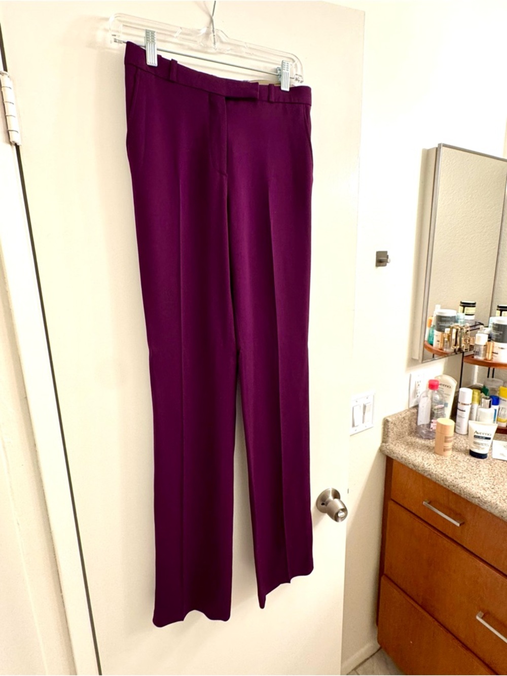 Etro Purple Tailored Trousers Made in Italy High Rise - Picture 4 of 8